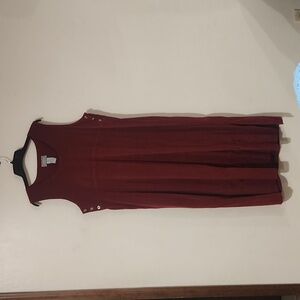 Women's Jane Ashley rust color maxi sleeveless jumper, embroidered xl